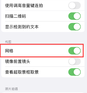 黔南苹果手机维修网点分享iPhone如何开启九宫格构图功能