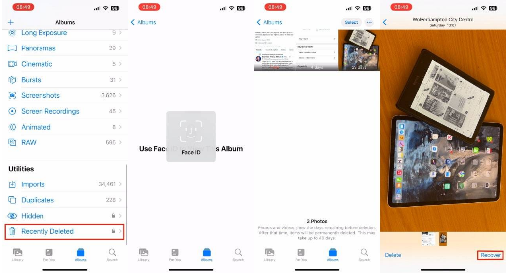 黔南苹果14维修分享 iPhone14 上恢复已删除的照片 