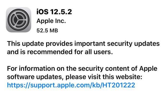 黔南苹果手机维修分享iOS12.5.2发布，建议所有老苹果用户安装 